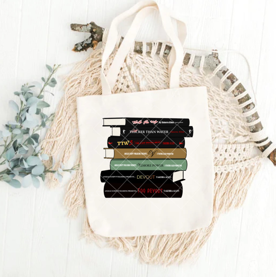 Book Stack Tote bags