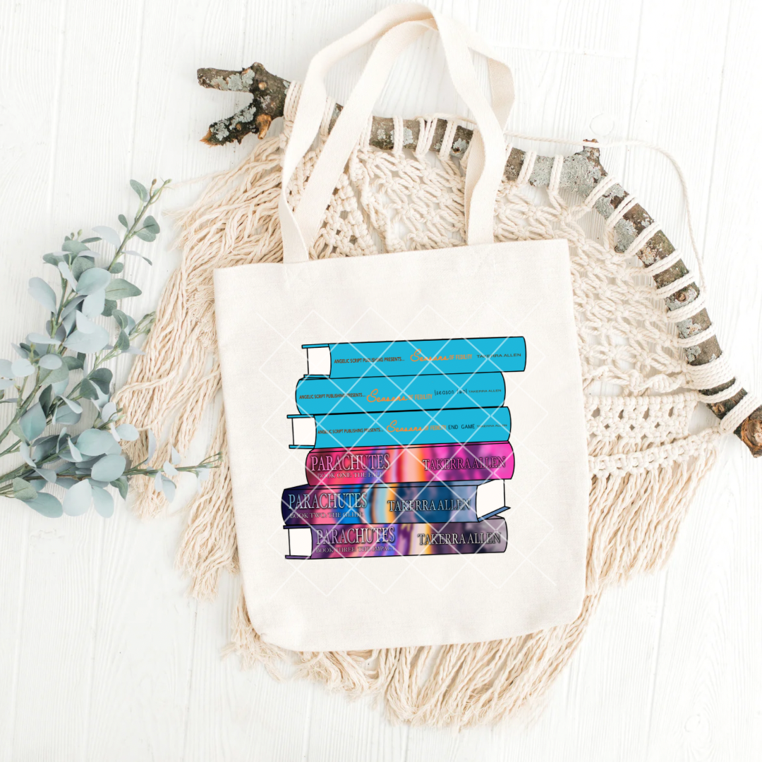 Book Stack Tote bags
