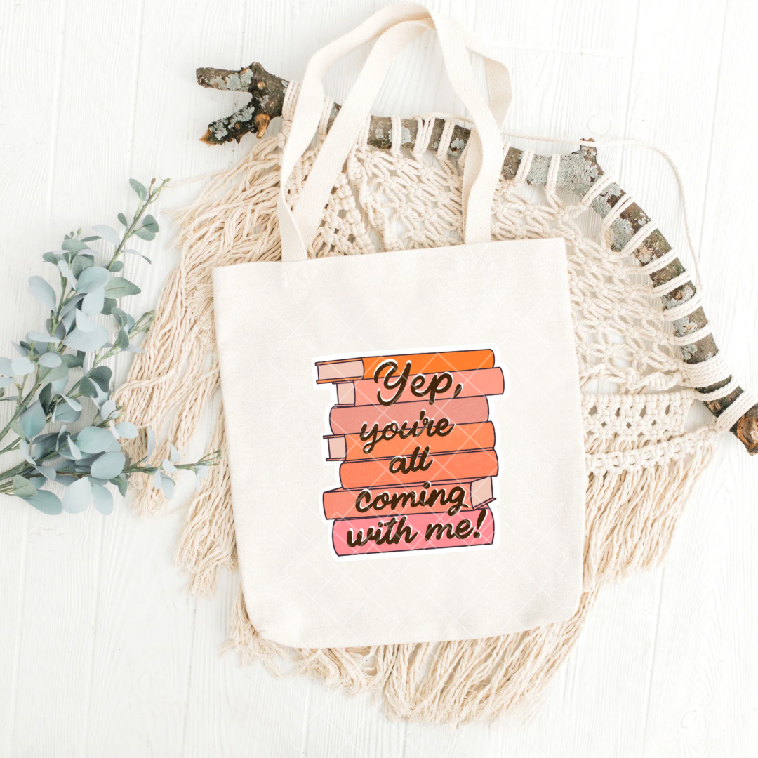 Book Stack Tote bags