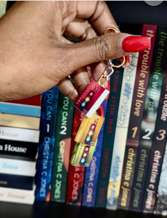 Charae Lewis Mini Book Charm Cluster Keychain