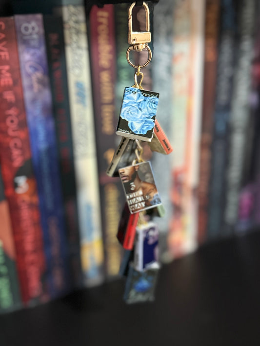 Jessica A. Mini Book Charm Cluster Keychain